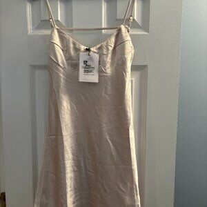 Princess Polly, Size 2, Jazzelle Mini Dress Champagne, Brand New